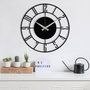 Wallity Enzoclock - S011 Reloj de Pared Decorativo de Metal Negro